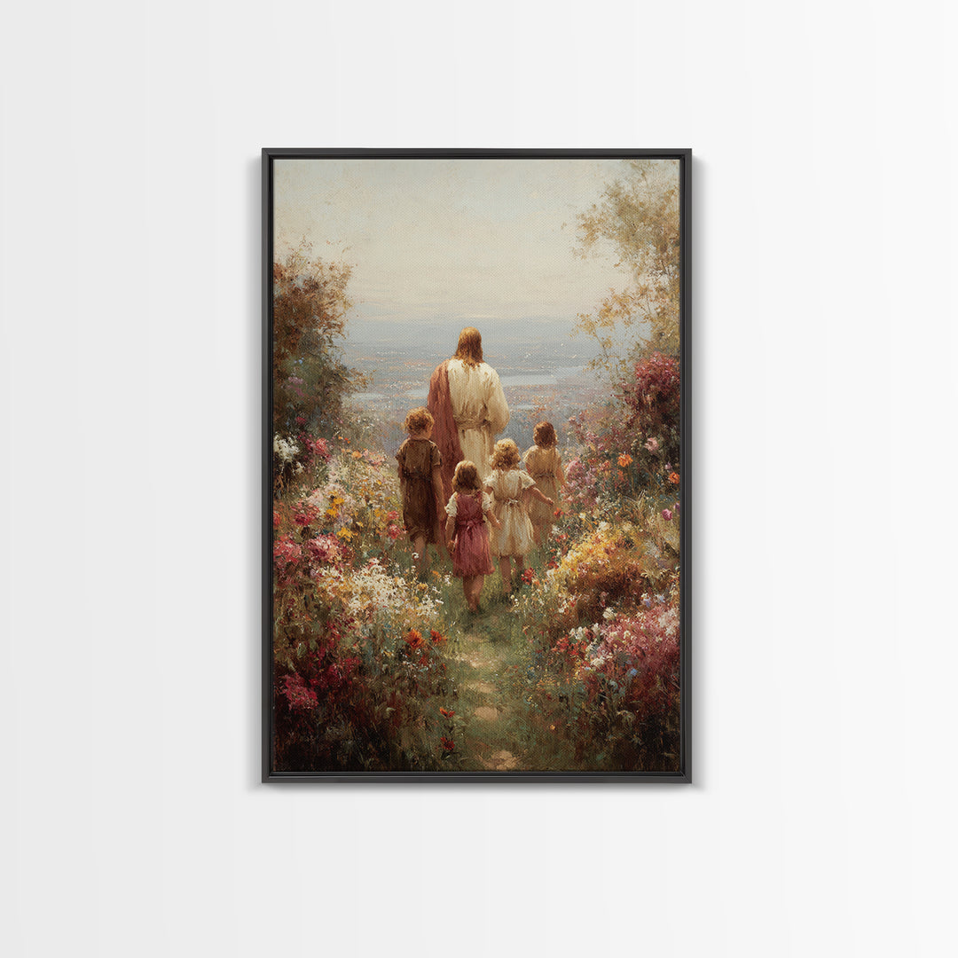 Garden Of Promise – Framed Canvas Print – Christian Art Canvas – Christian Wall Art – Jesus Painting – Christian Decor – Christian Art