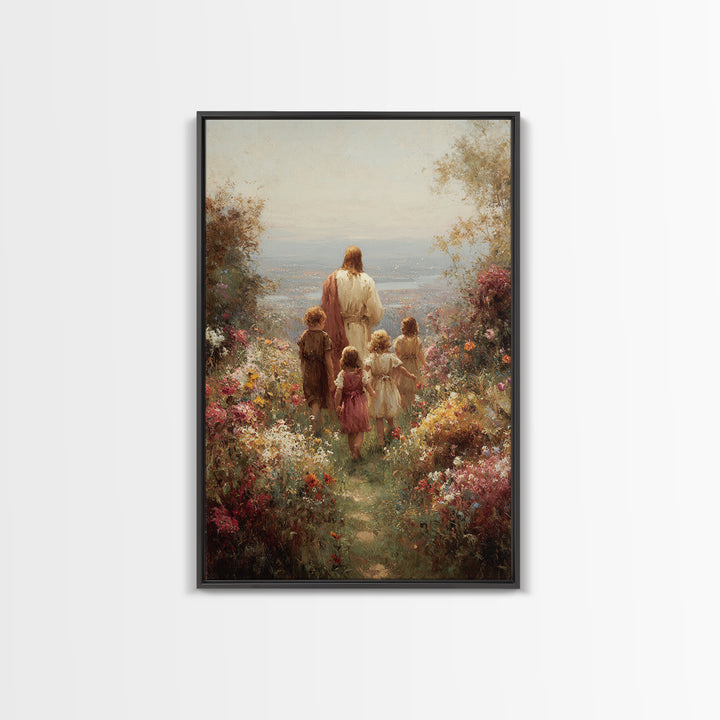 Garden Of Promise – Framed Canvas Print – Christian Art Canvas – Christian Wall Art – Jesus Painting – Christian Decor – Christian Art