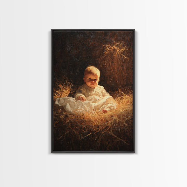Blessed Child Radiance – Framed Canvas Print – Christian Wall Art – Christian Art Canvas – Jesus Painting – Christmas Art Work – Christian