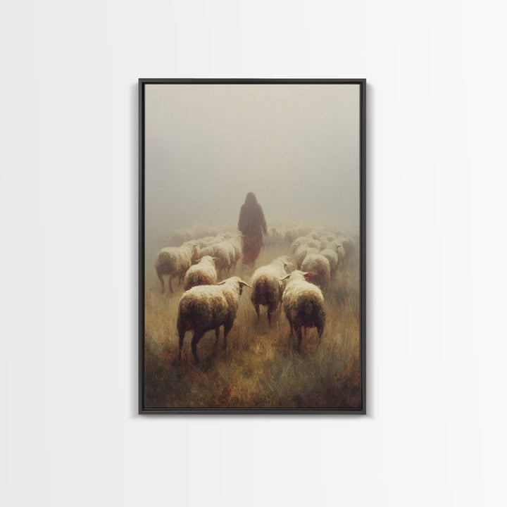 Fog Of Guidance | Framed Canvas Print | Christian Art Canvas | Christian Gift | Jesus Painting | Christian Wall Art | Moody Christmas Art