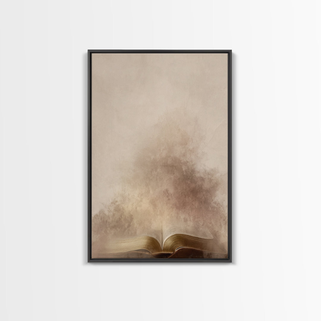Holy Word Light – Framed Canvas Print – Christian Art Canvas – Christian Wall Art – Subtle Christian Art – Christian Art Work – Minimalist