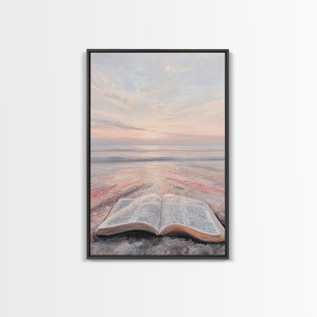 Sunrise Scripture – Framed Canvas Print – Christian Wall Art – Christian Art Canvas – Christian Art Print – Modern Christian Art – Christia