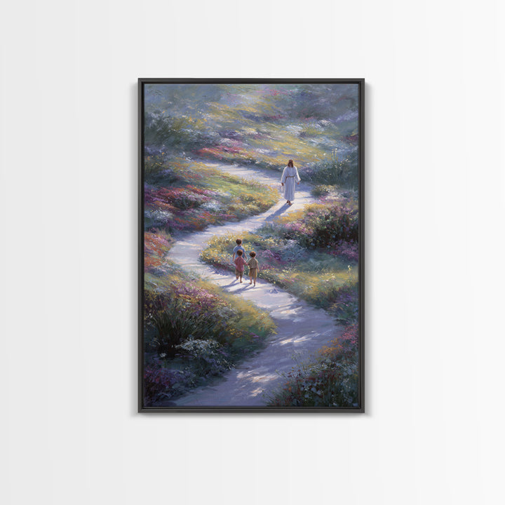 Path Of Peace – Framed Canvas Print – Christian Wall Art – Jesus Painting – Christian Art Canvas – Pastoral Scenery – Christian Decor For H