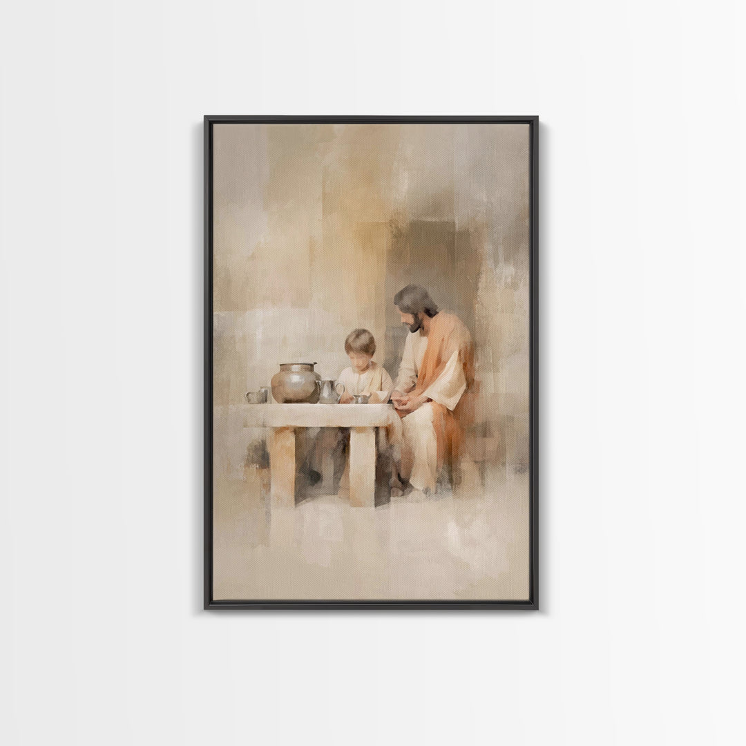Table Of Blessing – Framed Canvas Print – Christian Wall Art – Christian Art Canvas – Jesus Painting – Subtle Christian Art – Christian Gif