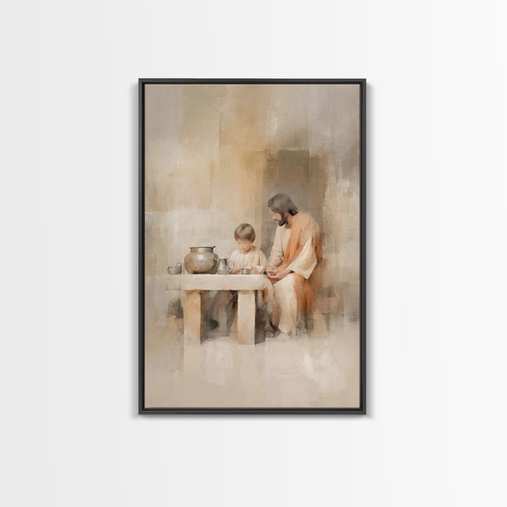 Table Of Blessing – Framed Canvas Print – Christian Wall Art – Christian Art Canvas – Jesus Painting – Subtle Christian Art – Christian Gif