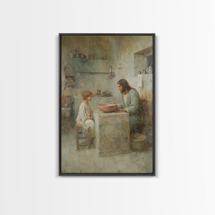 Warm Instruction – Framed Canvas Print – Christian Wall Art – Christian Art Canvas – Jesus Painting – Moody Christian Art – Christian Decor