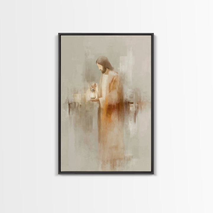 Radiant Mercy – Framed Canvas Print – Christian Wall Art – Jesus Painting – Christian Art Canvas – Modern Christian Art – Christian Christm