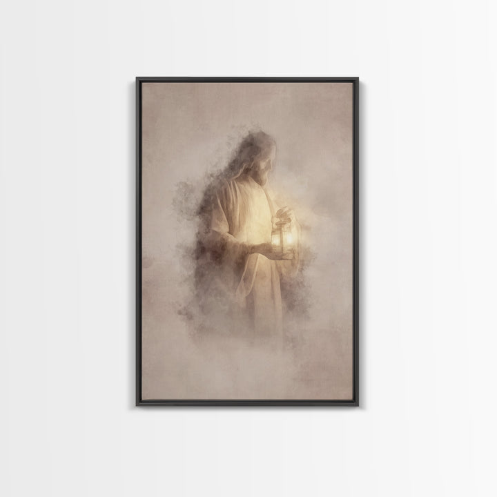 Heavenly Glow – Framed Canvas Print – Christian Wall Art – Jesus Painting – Christian Art Canvas – Subtle Christian Art – Christian Home De