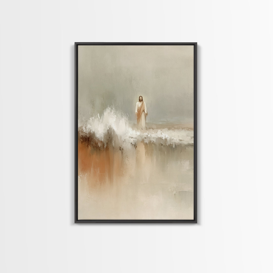 Waves Of Mercy | Framed Canvas Print | Jesus Painting | Christian Art Canvas | Christian Christmas Art | Modern Christian Art | Christian D