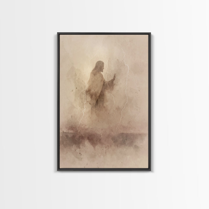 Lightborne Grace, Framed Canvas Print, Christian Art Canvas, Jesus Paintings, Subtle Christian Art, Christian Art Print, Christian Decorati