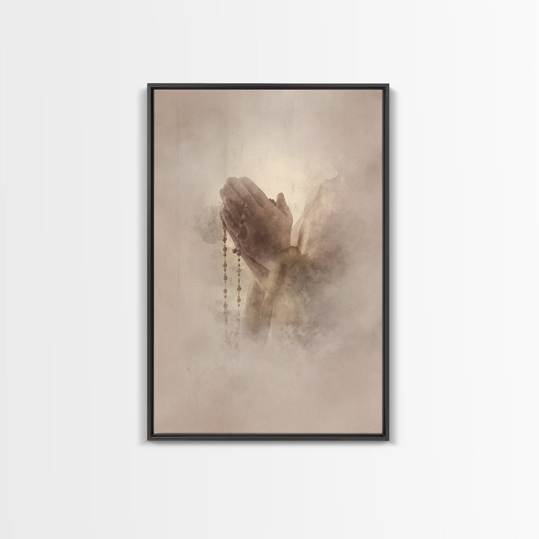 Hands Of Mercy – Framed Canvas Print – Christian Wall Art – Christian Art Canvas – Christian Painting – Christian Decor – Christmas Art