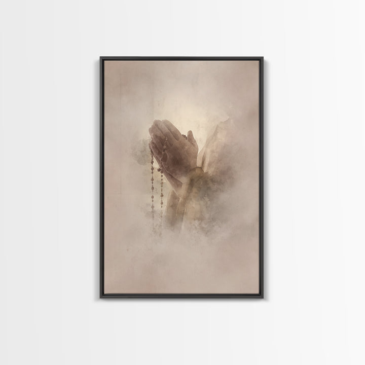 Hands Of Mercy – Framed Canvas Print – Christian Wall Art – Christian Art Canvas – Christian Painting – Christian Decor – Christmas Art