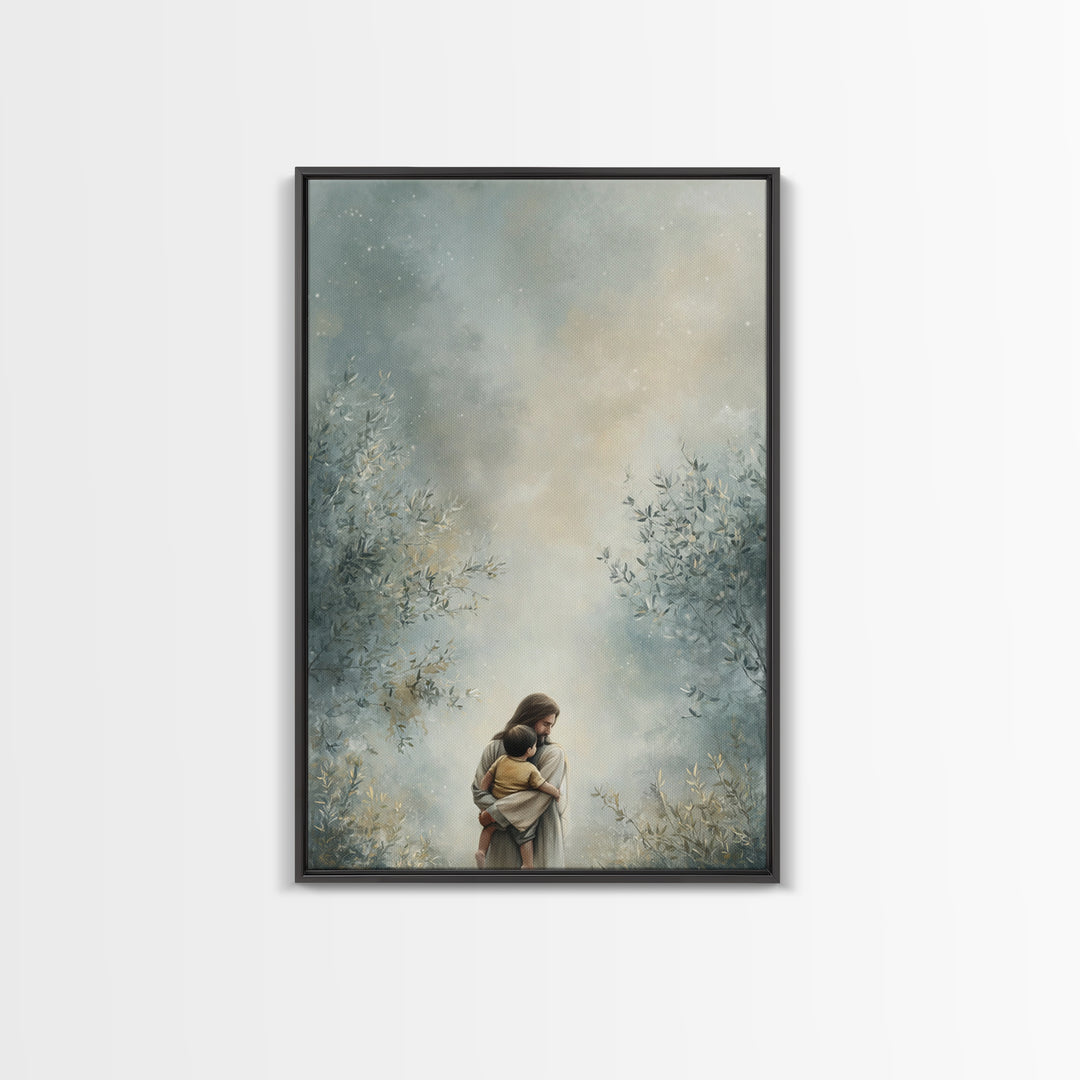 Fields of Grace – Framed Canvas Print – Jesus Art Print – Christian Art – Christian Canvas – Large Jesus Painting – Christian Decor For Hom