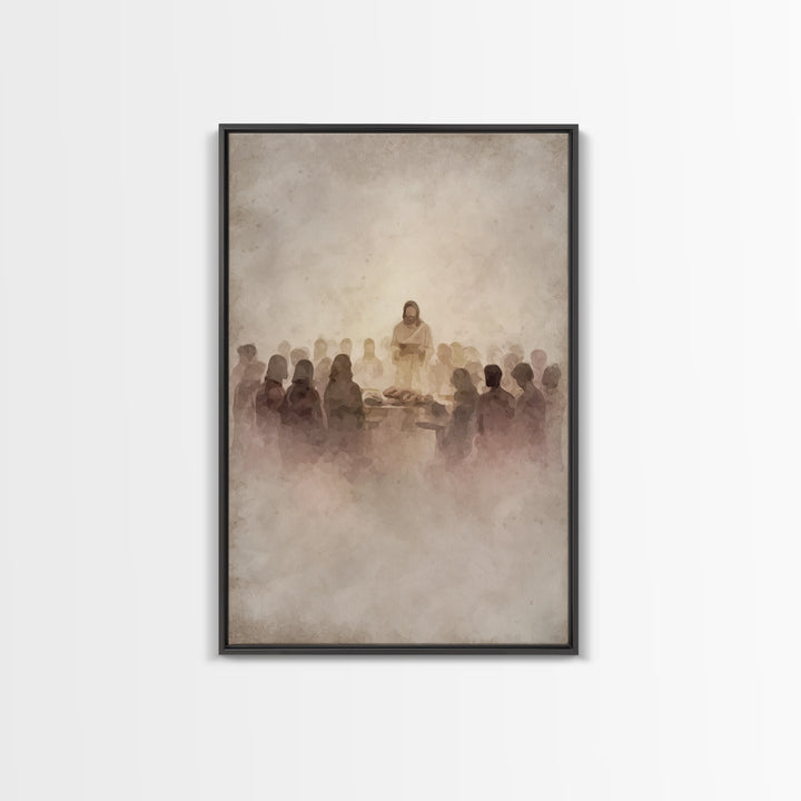 Table of Fellowship – Framed Canvas Print – Christian Wall Art – Christian Art Canvas – Jesus Painting – Modern Christian Art – Christian G
