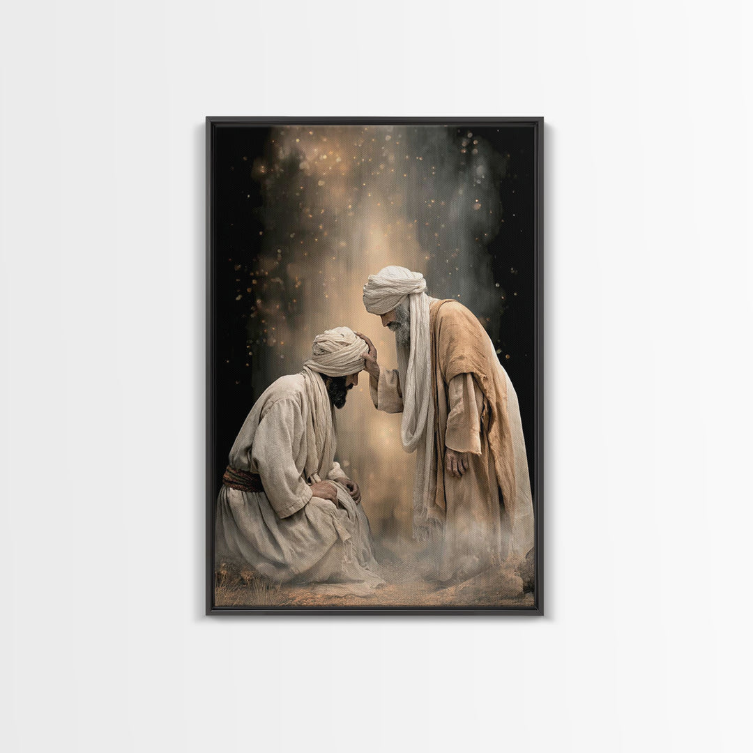 Anointed Moment | Framed Canvas Print | Christian Art Painting | Christian Wall Art | Unique Christian Art | Jesus Canvas Art | Christian G