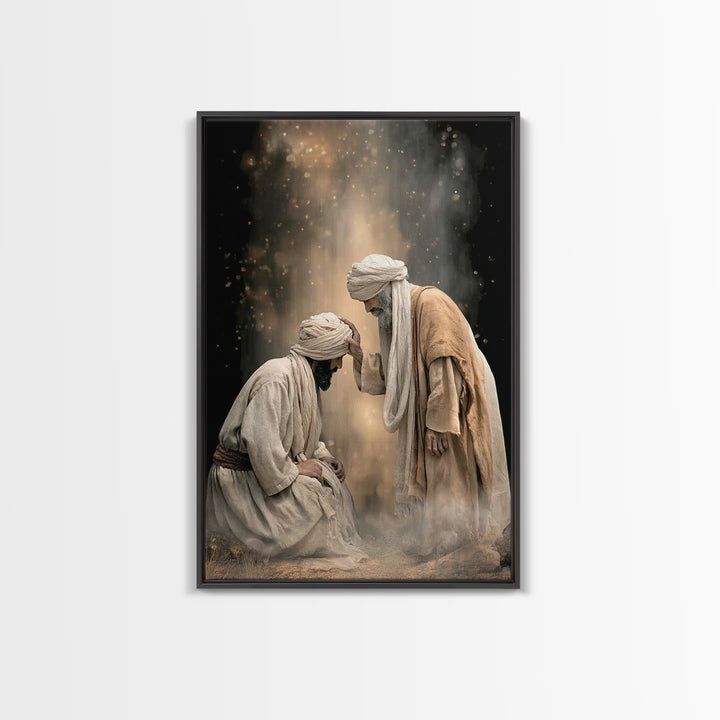 Anointed Moment | Framed Canvas Print | Christian Art Painting | Christian Wall Art | Unique Christian Art | Jesus Canvas Art | Christian G