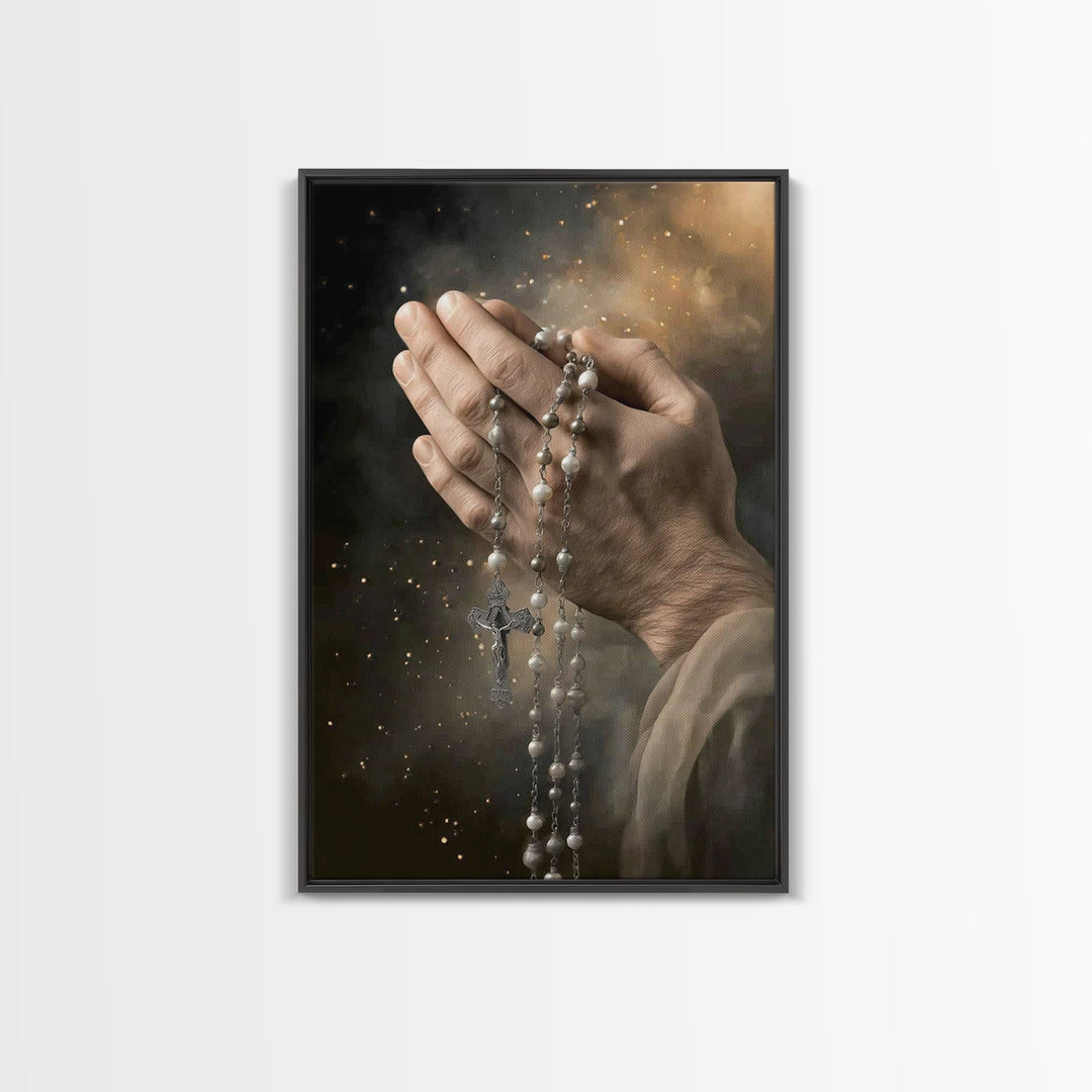 Faithful Devotion – Framed Canvas Print – Christian Wall Art – Christian Art Canvas – Christian Painting – Christian Decor – Christmas Art