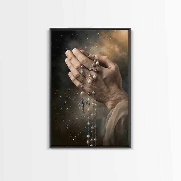 Faithful Devotion – Framed Canvas Print – Christian Wall Art – Christian Art Canvas – Christian Painting – Christian Decor – Christmas Art