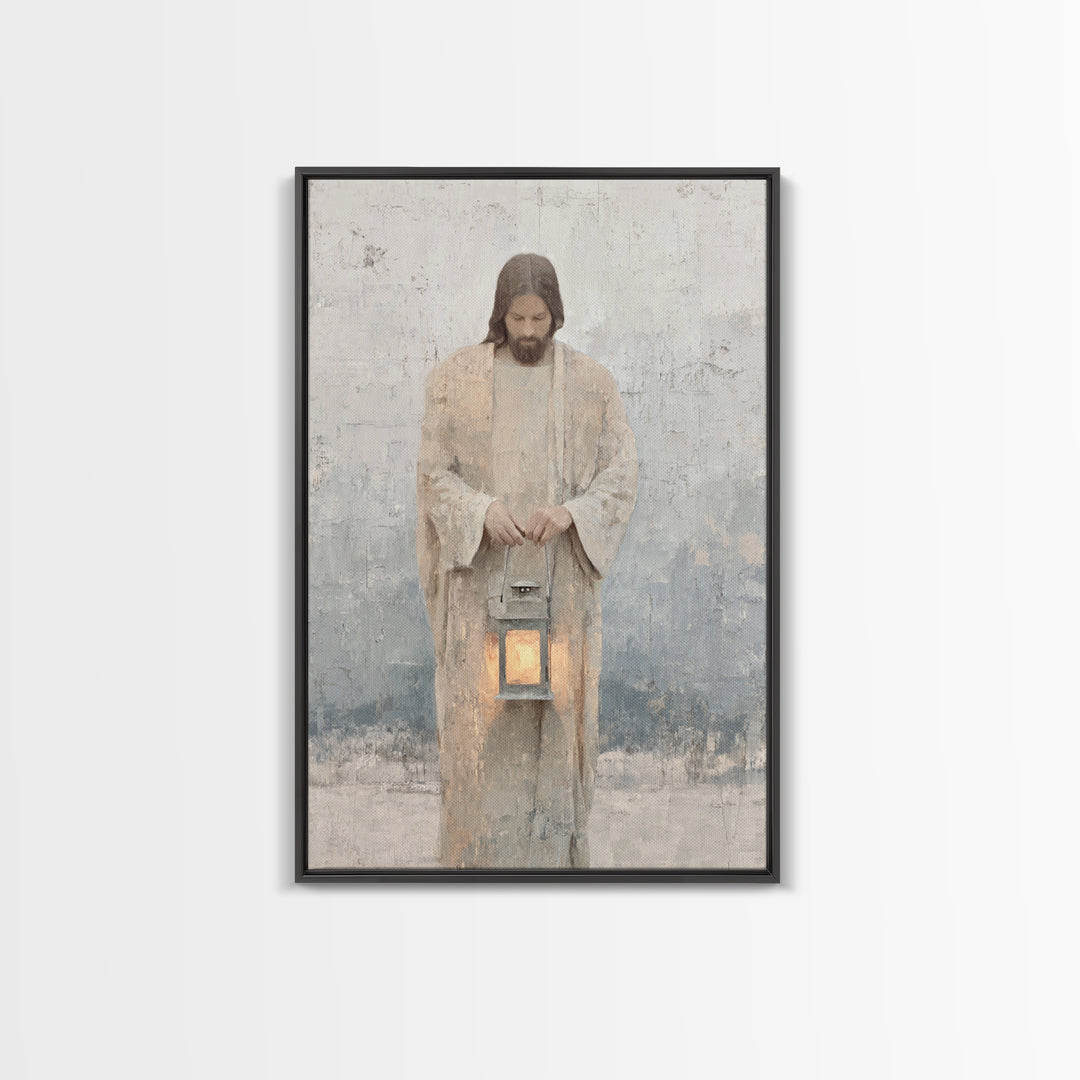 Lantern of Peace – Framed Canvas Print – Christian Decor – Christian Art Canvas – Jesus Painting – Christian Art Print – Christian Wall Art