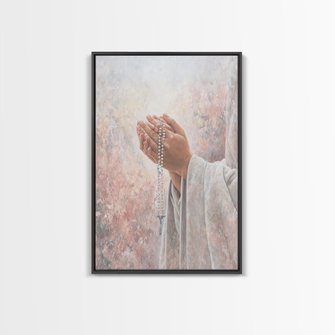 Sacred Offering – Framed Canvas Print – Christian Wall Art – Christian Art Canvas – Christian Painting – Christmas Art – Christian Decor