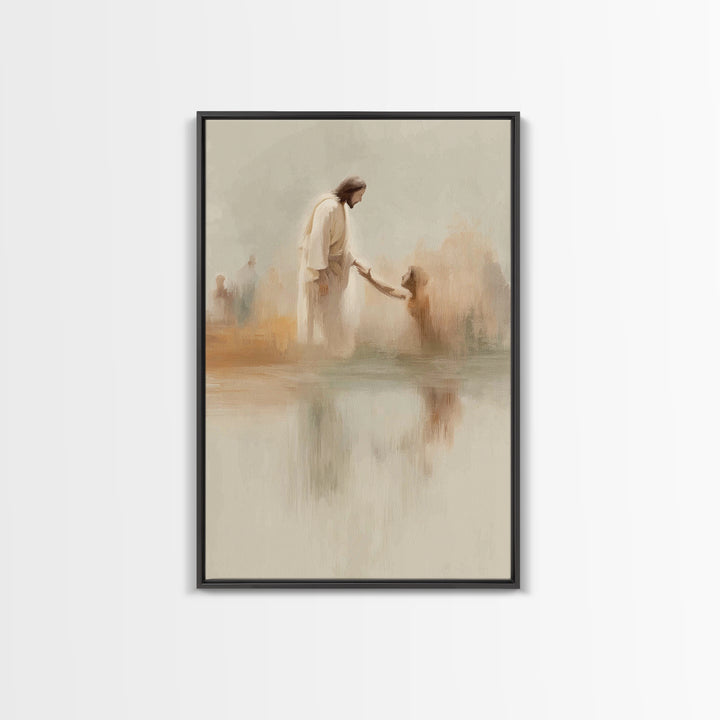 River Of Mercy – Framed Canvas Print – Christian Wall Art – Jesus Painting – Christian Art Canvas – Unique Christian Art – Christian Decor