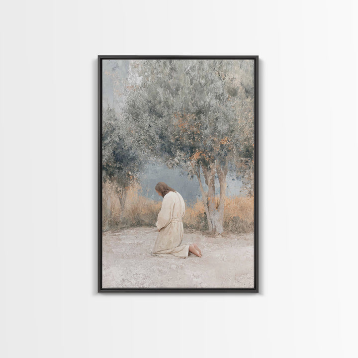 Humble Devotion, Framed Canvas Print, Jesus Painting, Christian Wall Art, Subtle Christian Paintings, Christian Art Canvas, Christian Chris