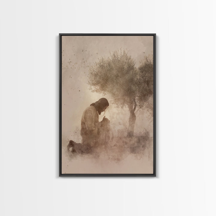 Evening Grace | Framed Canvas Print | Christian Wall Art | Jesus Painting Canvas | Modern Christian Painting | Christian Art Work | Christi