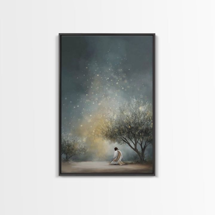 Sacred Solitude – Framed Canvas Print – Christian Art Canvas – Large Christian Painting – Jesus Wall Art – Vintage Christian Art – Christia