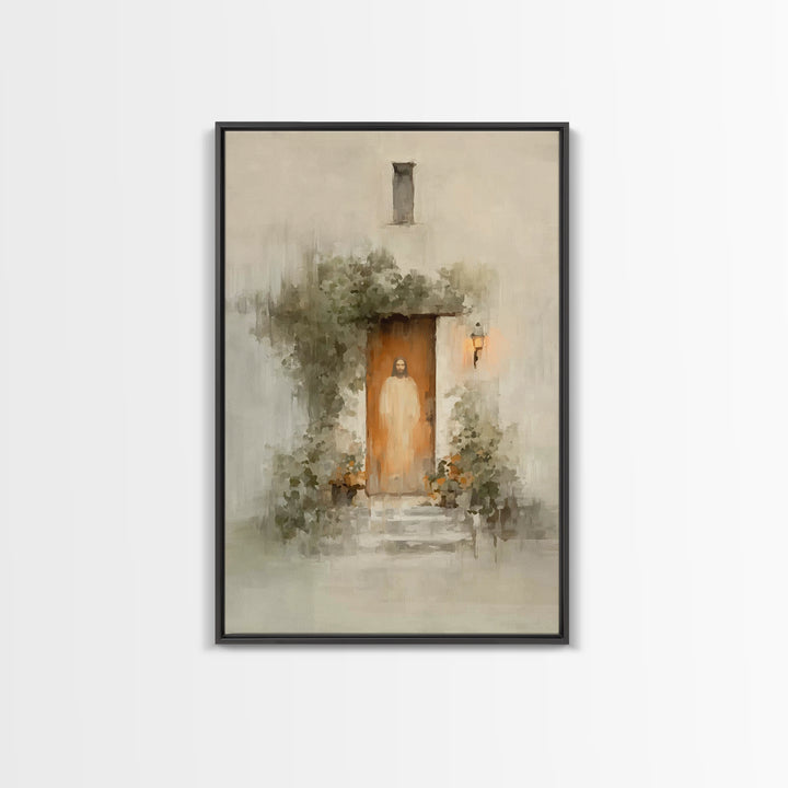 Warm Lantern Promise | Framed Canvas Print | Christian Wall Art | Christian Art Canvas | Jesus Painting | Unique Christian Art | Christian
