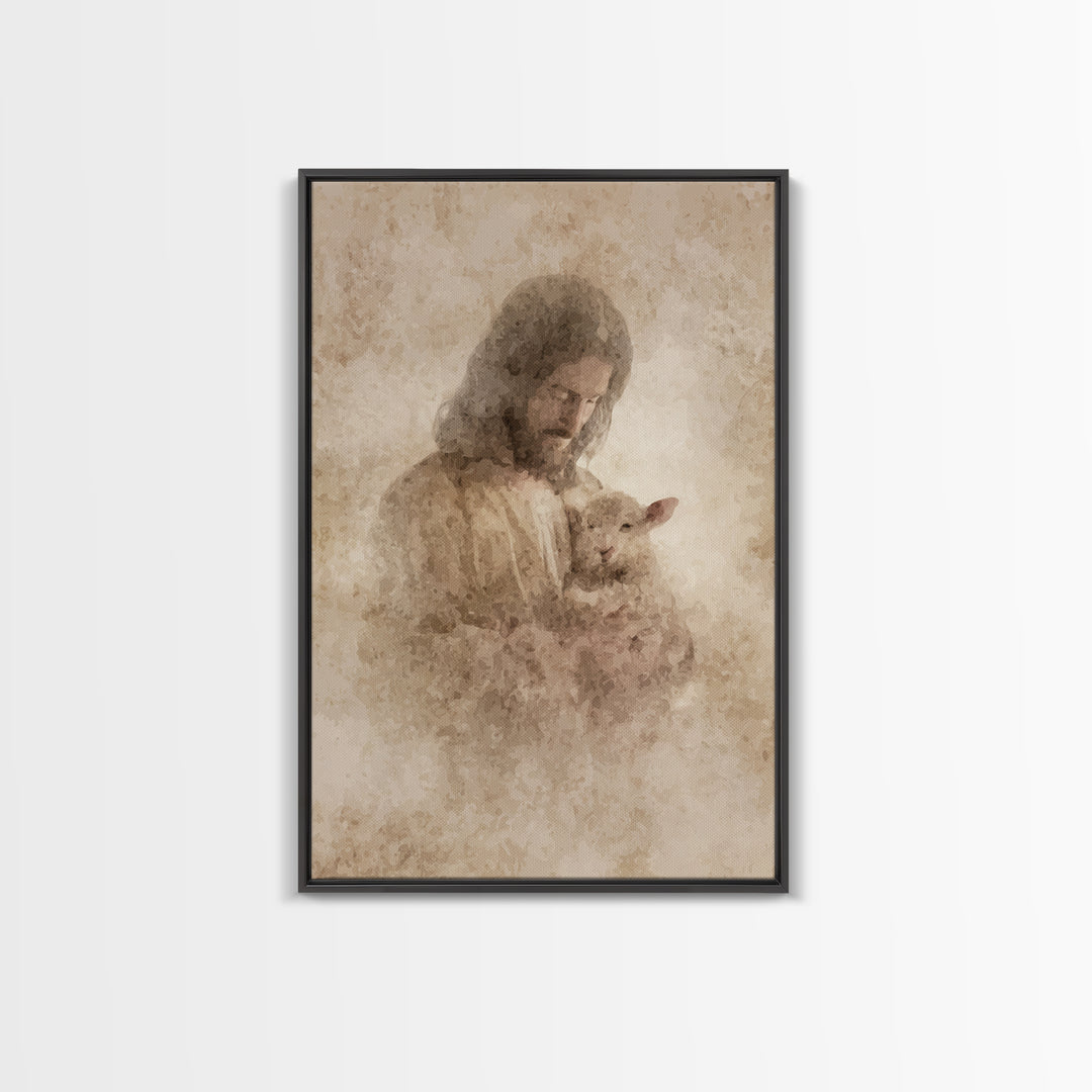 Fields Of Gentle Grace – Framed Canvas Print – Christian Wall Art – Jesus Painting – Christian Art Canvas – Christian Gift – Christmas Art