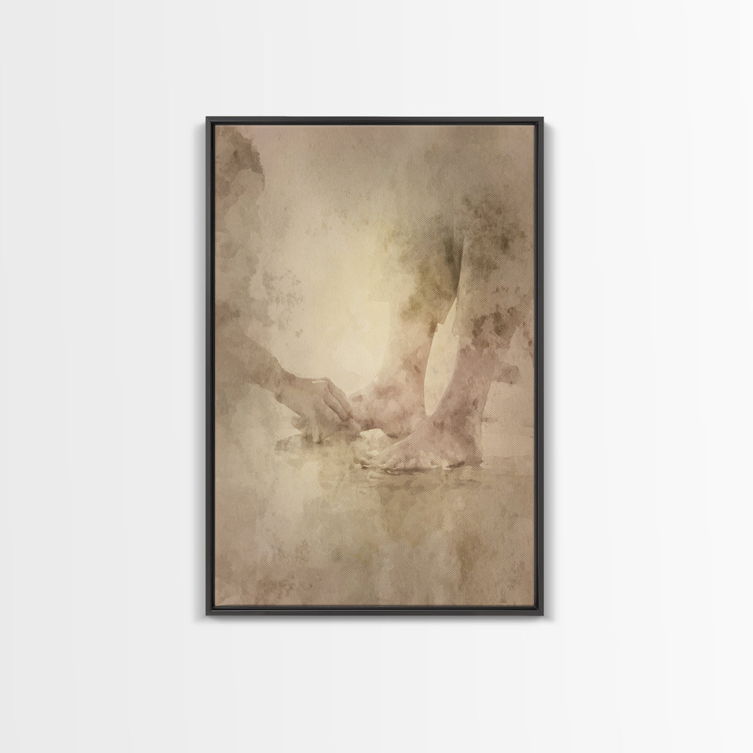 Servant Love – Framed Canvas Print – Christian Art Canvas – Christian Wall Art – Christian Painting – Christian Decor – Christian Christmas