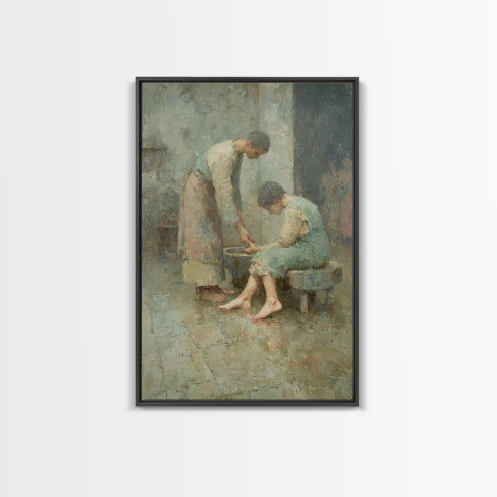 Servant’s Grace – Framed Canvas Print – Christian Wall Art – Christian Art Canvas – Christian Painting – Vintage Christian Art – Christian