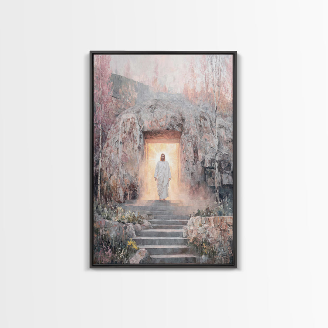 Risen Glory, Framed Canvas Print, Jesus Painting, Christian Wall Art, Christian Art Canvas, Christian Christmas Art, Christian Gift Ideas