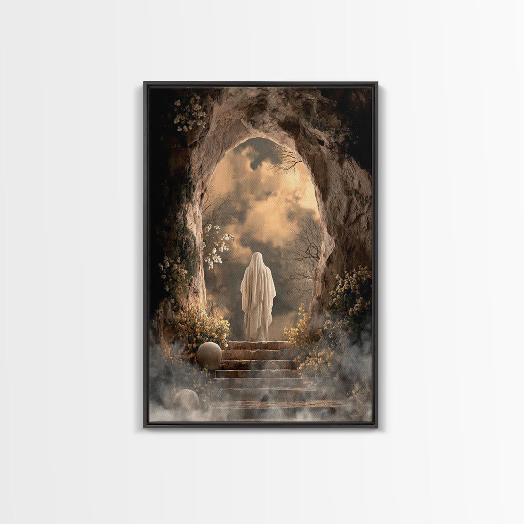 Sacred Ascent – Framed Canvas Print – Christian Art Canvas – Christian Painting – Jesus Painting – Christian Decor – Subtle Christian Art