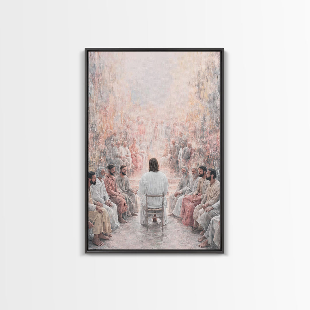 Heavenly Gathering – Framed Canvas Print – Christian Wall Art – Christian Art Canvas – Jesus Painting – Christian Art – Christian Gift Idea