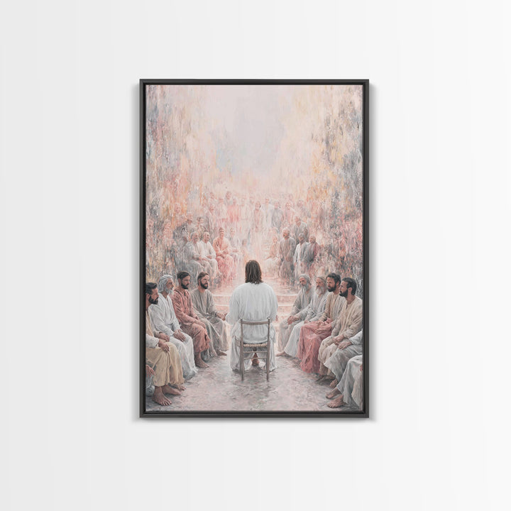 Heavenly Gathering – Framed Canvas Print – Christian Wall Art – Christian Art Canvas – Jesus Painting – Christian Art – Christian Gift Idea