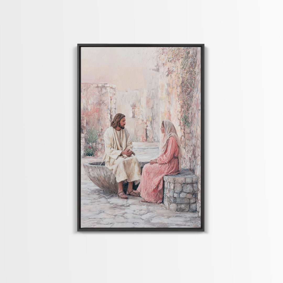 Gentle Conversation | Framed Canvas Print | Christian Art | Christian Wall Art | Jesus Painting | Christian Art Canvas | Christian Gift Ide
