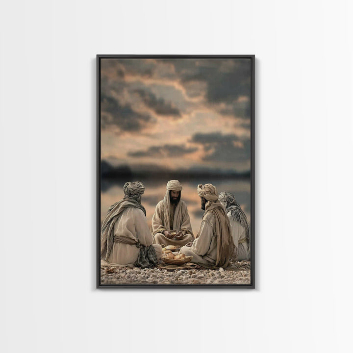 Desert Bread Fellowship – Framed Canvas Print – Christian Wall Art – Christian Art Canvas – Jesus Painting – Christian Decor – Unique Chris