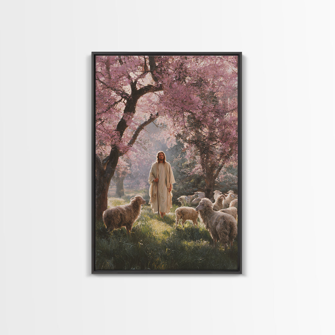 Blossoms Of Mercy – Framed Canvas Print – Christian Wall Art – Jesus Painting – Christian Art Canvas – Christian Decor – Large Christian Ar
