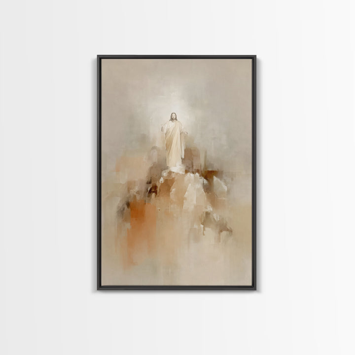 Ascension Glory – Framed Canvas Print – Christian Art Canvas – Jesus Painting – Christian Wall Art – Abstract Christian Art – Christian Dec