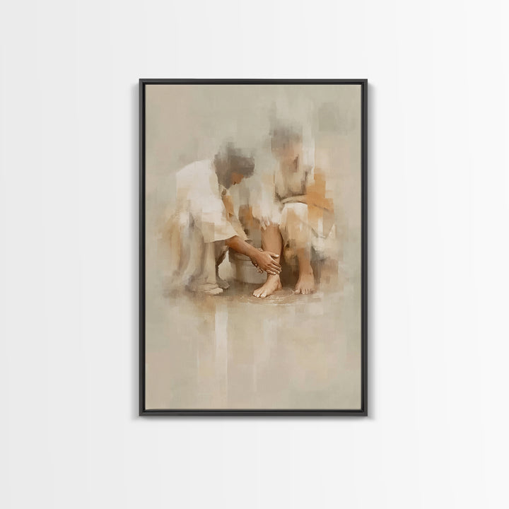 Compassion’s Touch – Framed Canvas Print – Christian Wall Art – Christian Art Canvas – Christian Painting – Christian Decor – Subtle Christ