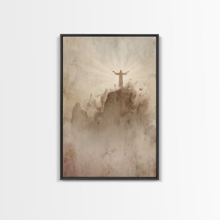 Radiant Mountain Blessing – Framed Canvas Print – Christian Wall Art – Christian Art Canvas – Jesus Painting – Christian Art – Christian De