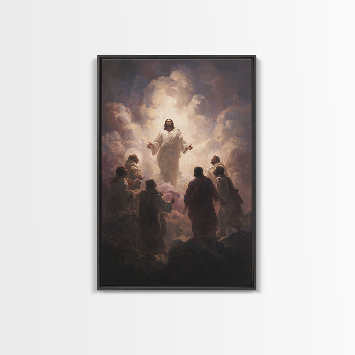 Risen Light Circle | Framed Canvas Print | Christian Art Canvas | Christian Wall Art | Jesus Painting | Christian Art | Christian Decor | C