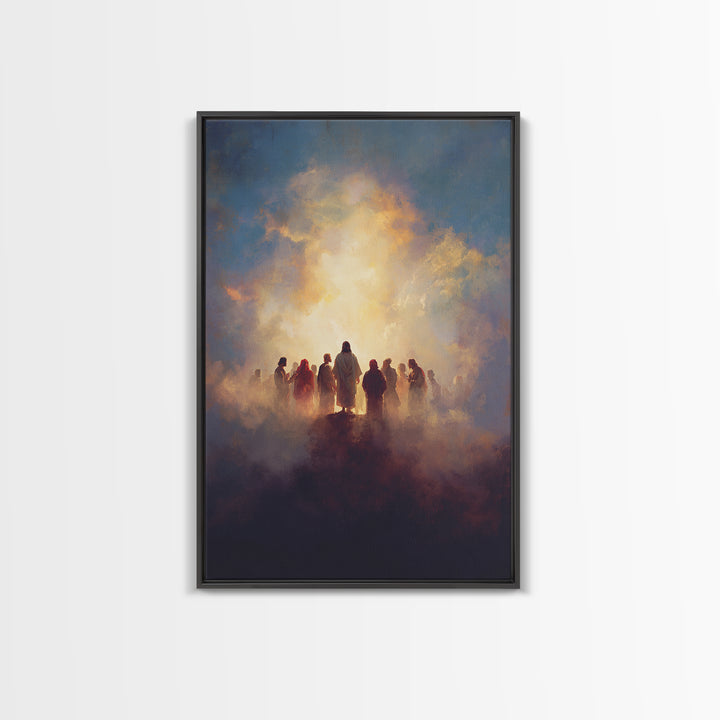 Sacred Supper Cloud – Framed Canvas Print – Christian Art Canvas – Christian Wall Art – Christian Art – Jesus Painting – Christian Decor –