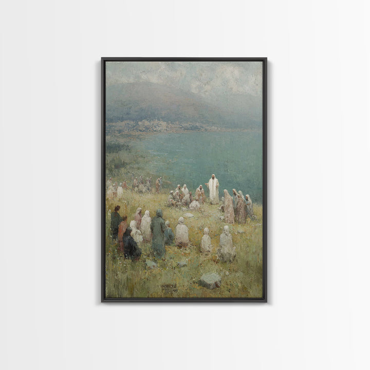 Sermon By The Sea – Framed Canvas Print – Christian Wall Art – Christian Art Canvas – Jesus Painting – Christian Art – Christian Decor – Su