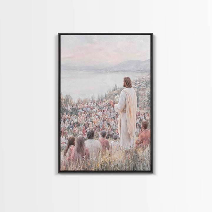 Hillside Multitude Grace – Framed Canvas Print – Christian Art Canvas – Christian Wall Art – Jesus Painting – Christian Art – Christian Dec