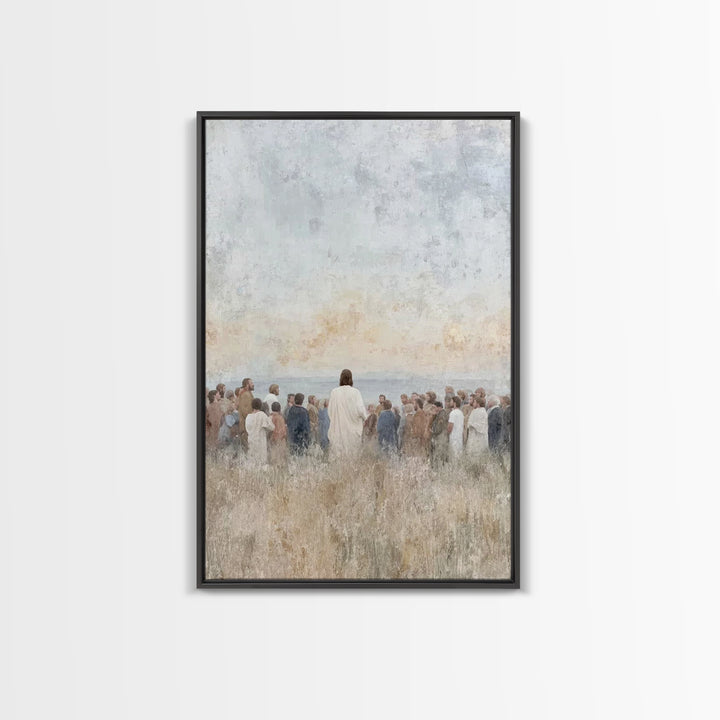 Crowd Of Hope | Framed Canvas Print | Christian Art Canvas | Christian Wall Art | Jesus Painting | Christian Art | Christian Decor | Christ