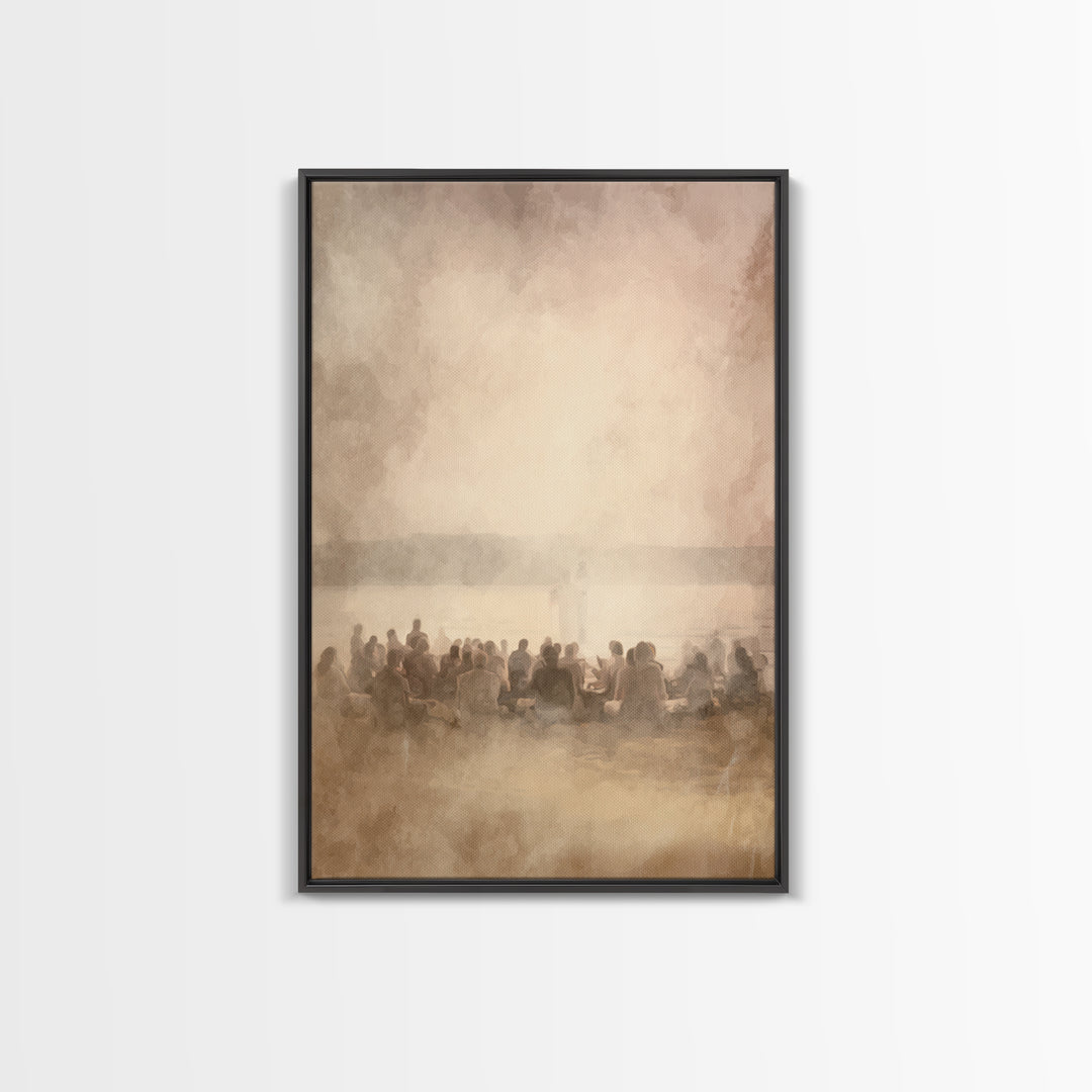 Golden Dawn Assembly, Framed Canvas Print, Christian Art Canvas, Christian Wall Art, Jesus Painting, Christian Art, Christian Decor, Subtle