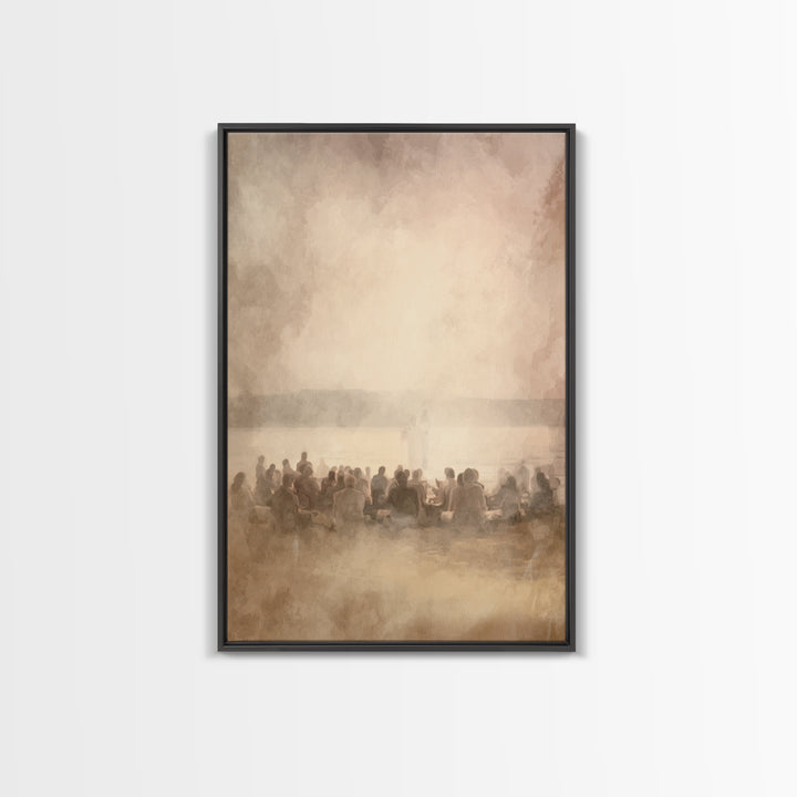 Golden Dawn Assembly, Framed Canvas Print, Christian Art Canvas, Christian Wall Art, Jesus Painting, Christian Art, Christian Decor, Subtle