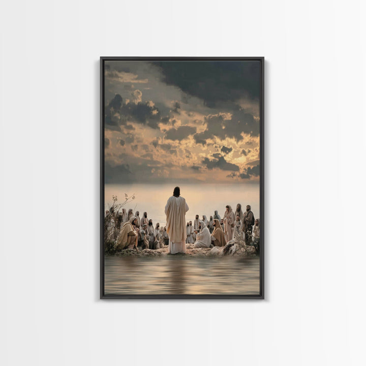 Twilight Discourse | Framed Canvas Print | Christian Art Canvas | Christian Wall Art | Jesus Painting | Christian Christmas Art | Modern Ch